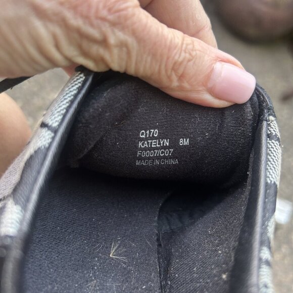 Coach Signature Katelyn Jacquard Logo Lace Up Black Sneakers Size 8 M - Picture 13 of 15